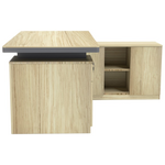 Γραφείο Επαγγελματικό Lotus Pakoworld με Δεξιά Γωνία σε Φυσική-Ανθρακί Απόχρωση  200x160x76εκ