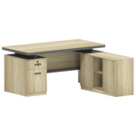 Γραφείο Επαγγελματικό Lotus Pakoworld με Δεξιά Γωνία σε Φυσική-Ανθρακί Απόχρωση  200x160x76εκ