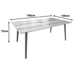 Τραπέζι Συνεδριάσεων Επαγγελματικό Denith Pakoworld Ανθρακί-Φυσικό 180x100x75εκ