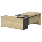 Γραφείο Επαγγελματικό Lotus Pakoworld με Δεξιά Γωνία σε Φυσική-Ανθρακί Απόχρωση  160x160x75εκ