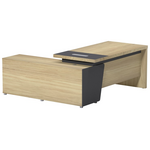 Γραφείο Επαγγελματικό Lotus Pakoworld με Δεξιά Γωνία σε Φυσική-Ανθρακί Απόχρωση 180x180x75εκ