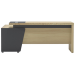 Γραφείο Επαγγελματικό Lotus Pakoworld με Δεξιά Γωνία σε Φυσική-Ανθρακί Απόχρωση 180x180x75εκ