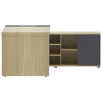 Γραφείο Επαγγελματικό Lotus Pakoworld με Δεξιά Γωνία σε Φυσική-Ανθρακί Απόχρωση 180x180x75εκ