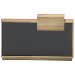 Γραφείο Reception Lotus Pakoworld σε Φυσική-Ανθρακί Απόχρωση 160x60x105εκ