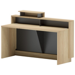 Γραφείο Reception Lotus Pakoworld σε Φυσική-Ανθρακί Απόχρωση 160x60x105εκ