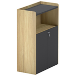 Ντουλάπι Γραφείου Χαμηλό Lotus Pakoworld σε Φυσική-Ανθρακί Απόχρωση 80x40x120εκ