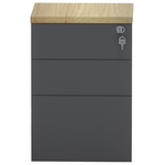 Συρταριέρα Επαγγελματική Τροχήλατη Lotus Pakoworld 3ων Συρταριών σε Φυσική-Ανθρακί Απόχρωση 40x44x61εκ