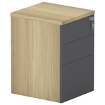 Συρταριέρα Επαγγελματική Τροχήλατη Lotus Pakoworld 3ων Συρταριών σε Φυσική-Ανθρακί Απόχρωση 40x44x61εκ