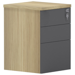 Συρταριέρα Επαγγελματική Τροχήλατη Lotus Pakoworld 3ων Συρταριών σε Φυσική-Ανθρακί Απόχρωση 40x44x61εκ