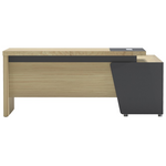 Γραφείο Επαγγελματικό Lotus Pakoworld Αριστερή Γωνία σε Φυσική-Ανθρακί Απόχρωση  160x160x75εκ