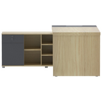 Γραφείο Επαγγελματικό Lotus Pakoworld Αριστερή Γωνία σε Φυσική-Ανθρακί Απόχρωση  160x160x75εκ