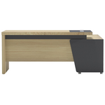 Γραφείο Επαγγελματικό Lotus Pakoworld Αριστερή σε Φυσική-Ανθρακί Απόχρωση 180x180x75εκ