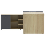 Γραφείο Επαγγελματικό Lotus Pakoworld Αριστερή σε Φυσική-Ανθρακί Απόχρωση 180x180x75εκ