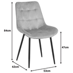 Καρέκλα Berne Pakoworld Βελούδο σε Ανθρακί Απόχρωση 53x62x84εκ