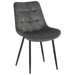 Καρέκλα Berne Pakoworld Βελούδο σε Ανθρακί Απόχρωση 53x62x84εκ