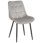 Καρέκλα Berne Pakoworld Βελούδο σε Γκρί Απόχρωση 53x62x84εκ