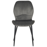 Καρέκλα Jelour Pakoworld Βελούδο σε Ανθρακι Απόχρωση 46.5x60x84εκ