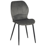 Καρέκλα Jelour Pakoworld Βελούδο σε Ανθρακι Απόχρωση 46.5x60x84εκ