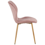 Καρέκλα Jelour Pakoworld Βελούδο σε Σάπιο Μήλο Απόχρωση-Πόδια Φυσικά Μεταλλικά 46.5x60x84εκ