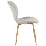 Καρέκλα Jelour Pakoworld Βελούδο σε Γκρι Απόχρωση-Πόδια Φυσικά Μεταλλικά 46.5x60x84εκ