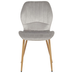 Καρέκλα Jelour Pakoworld Βελούδο σε Γκρι Απόχρωση-Πόδια Φυσικά Μεταλλικά 46.5x60x84εκ