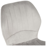 Καρέκλα Jelour Pakoworld Βελούδο σε Γκρι Απόχρωση-Πόδια Φυσικά Μεταλλικά 46.5x60x84εκ