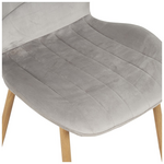 Καρέκλα Jelour Pakoworld Βελούδο σε Γκρι Απόχρωση-Πόδια Φυσικά Μεταλλικά 46.5x60x84εκ