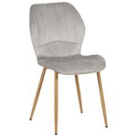 Καρέκλα Jelour Pakoworld Βελούδο σε Γκρι Απόχρωση-Πόδια Φυσικά Μεταλλικά 46.5x60x84εκ