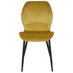 Καρέκλα Jelour Pakoworld Βελούδο σε Κίτρινη Απόχρωση 46.5x60x84εκ