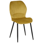 Καρέκλα Jelour Pakoworld Βελούδο σε Κίτρινη Απόχρωση 46.5x60x84εκ