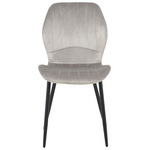 Καρέκλα Jelour Pakoworld Βελούδο σε Γκρι Απόχρωση-Πόδια Μαύρα Μεταλλικά 46.5x60x84εκ