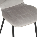 Καρέκλα Jelour Pakoworld Βελούδο σε Γκρι Απόχρωση-Πόδια Μαύρα Μεταλλικά 46.5x60x84εκ