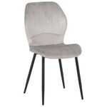 Καρέκλα Jelour Pakoworld Βελούδο σε Γκρι Απόχρωση-Πόδια Μαύρα Μεταλλικά 46.5x60x84εκ