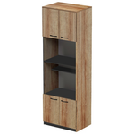 Ντουλάπα Κουζίνας Rowan Pakoworld σε Ανθρακί-oak Απόχρωση 60x42x182εκ