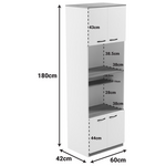 Ντουλάπα Κουζίνας Rowan Pakoworld σε Ανθρακί-oak Απόχρωση 60x42x182εκ