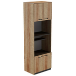 Ντουλάπα Κουζίνας Rowan Pakoworld σε Ανθρακί-oak Απόχρωση 60x42x182εκ