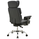 Καρέκλα Γραφείου Διευθυντή με Υποπόδιο Zanci Pakoworld pu Μαυρο 70x66x112-120εκ