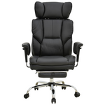 Καρέκλα Γραφείου Διευθυντή με Υποπόδιο Zanci Pakoworld pu Μαυρο 70x66x112-120εκ