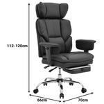 Καρέκλα Γραφείου Διευθυντή με Υποπόδιο Zanci Pakoworld pu Μαυρο 70x66x112-120εκ