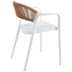 Πολυθρόνα Ankara Pakoworld Στοιβαζόμενη pp-pe Rattan σε Λευκή-Φυσική Απόχρωση 54x55.5x77εκ