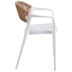 Πολυθρόνα Ankara Pakoworld Στοιβαζόμενη pp-pe Rattan σε Λευκή-Φυσική Απόχρωση 54x55.5x77εκ