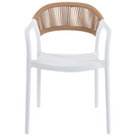 Πολυθρόνα Ankara Pakoworld Στοιβαζόμενη pp-pe Rattan σε Λευκή-Φυσική Απόχρωση 54x55.5x77εκ