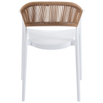 Πολυθρόνα Ankara Pakoworld Στοιβαζόμενη pp-pe Rattan σε Λευκή-Φυσική Απόχρωση 54x55.5x77εκ