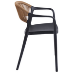 Πολυθρόνα Ankara Pakoworld Στοιβαζόμενη pp-pe Rattan σε Μαύρη-Φυσική Απόχρωση 54x55.5x77εκ