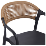 Πολυθρόνα Ankara Pakoworld Στοιβαζόμενη pp-pe Rattan σε Μαύρη-Φυσική Απόχρωση 54x55.5x77εκ