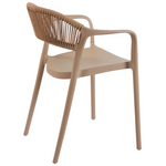 Πολυθρόνα Ankara Pakoworld Στοιβαζόμενη pp-pe Rattan σε Μόκα-Φυσική Απόχρωση 54x55.5x77εκ