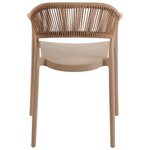 Πολυθρόνα Ankara Pakoworld Στοιβαζόμενη pp-pe Rattan σε Μόκα-Φυσική Απόχρωση 54x55.5x77εκ