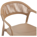 Πολυθρόνα Ankara Pakoworld Στοιβαζόμενη pp-pe Rattan σε Μόκα-Φυσική Απόχρωση 54x55.5x77εκ