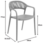 Πολυθρόνα Ankara Pakoworld Στοιβαζόμενη pp-pe Rattan σε Μόκα-Φυσική Απόχρωση 54x55.5x77εκ