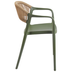 Πολυθρόνα Ankara Pakoworld Στοιβαζόμενη pp-pe Rattan σε Λαδί-Φυσική Απόχρωση 54x55.5x77εκ